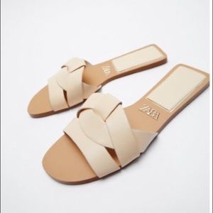 ZARA: Cross Leather Sandals